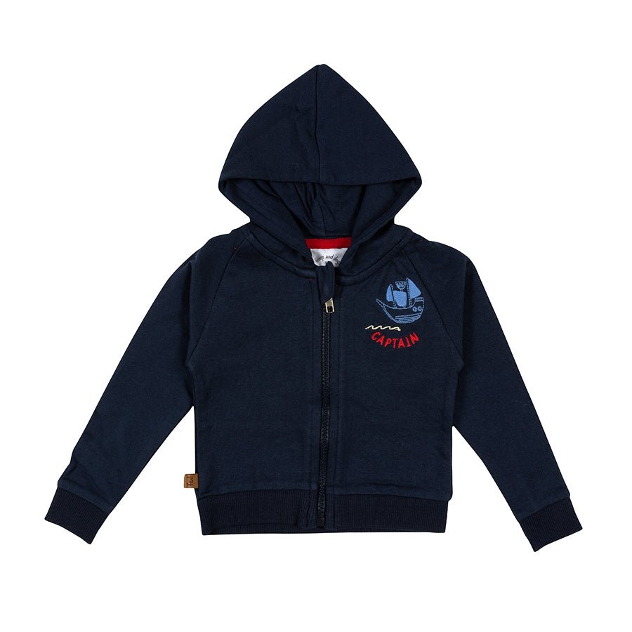 Piraten-Kapuzenpullover mit Reißverschluss | Marine
