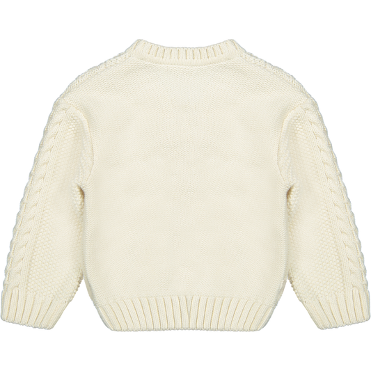 Gestrickte Zopfweste | Cremefarben