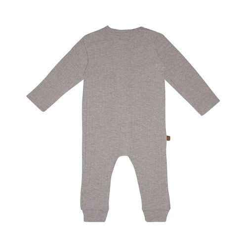 Waschbär Melange 10x1 Rib Onesie Baby | Taupe