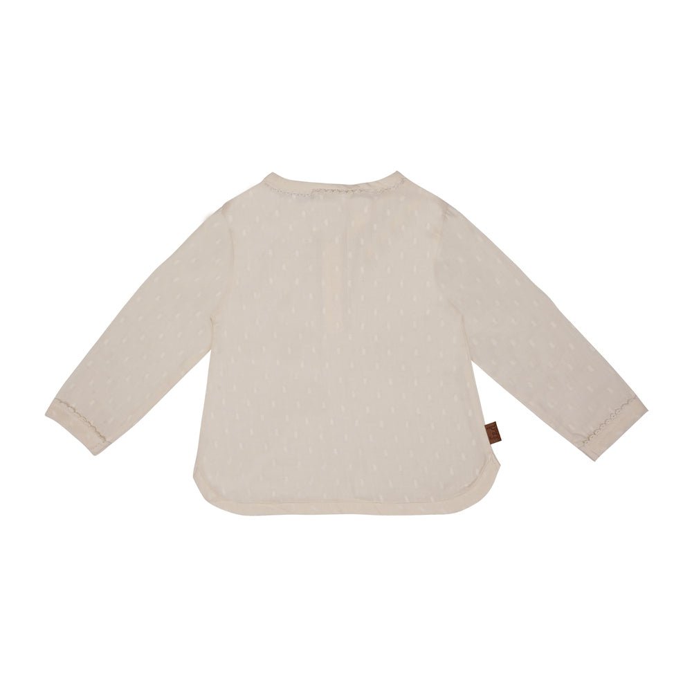 Top Swiss Dots gewebter Baumwoll-Voile | Beige