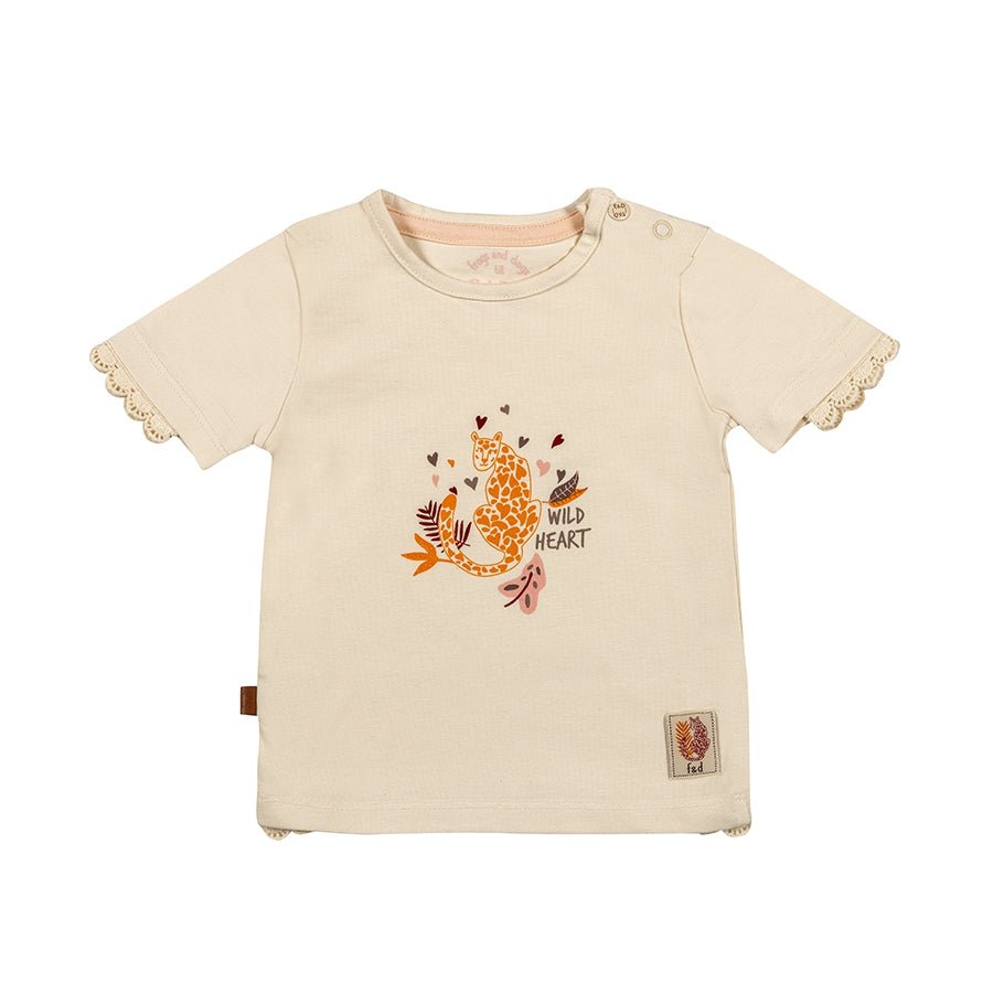 Dschungel-T-Shirt Wild Heart | Cremefarben