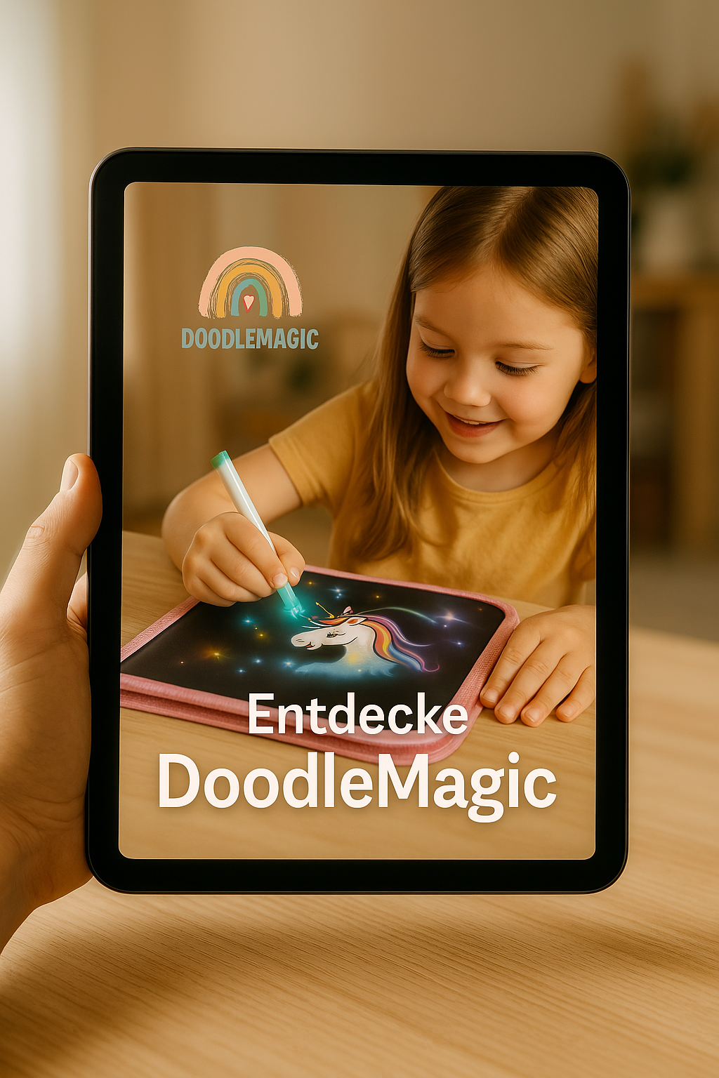 Einhorn Rosa - 6 Seiten mit 12 Stiften