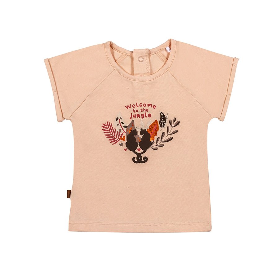 Dschungel-T-Shirt Willkommen | Rosa