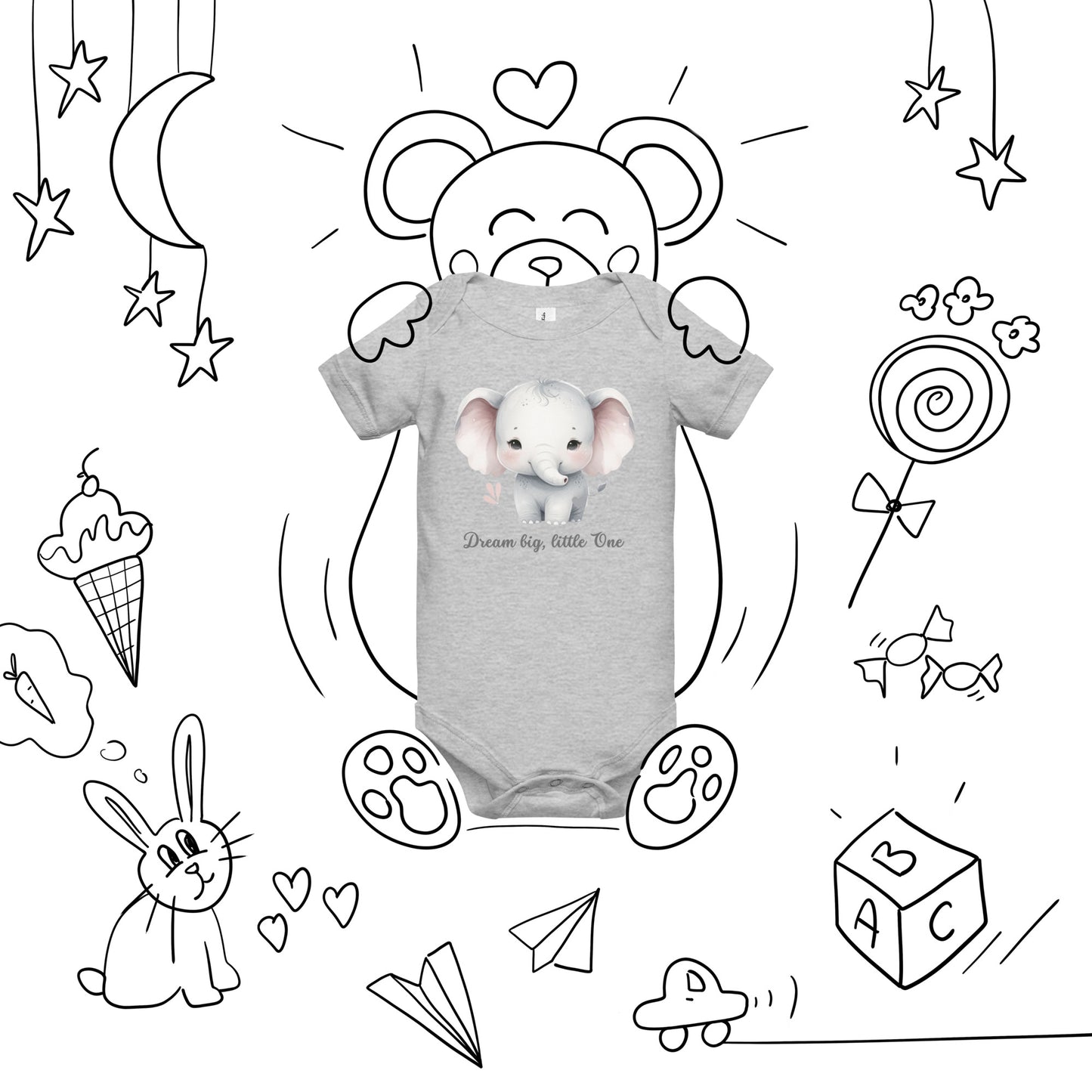 Kurzärmliger Baby-Einteiler - Dream big, little one