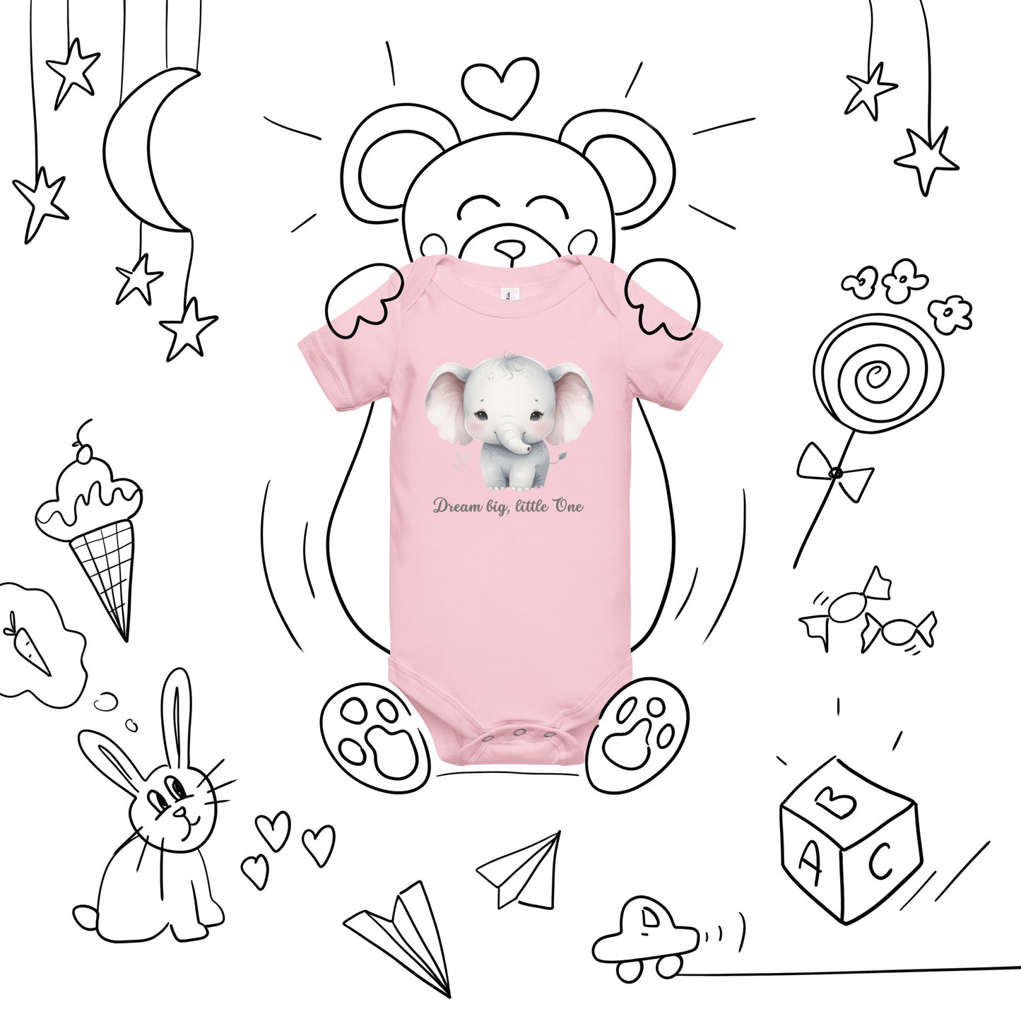 Kurzärmliger Baby-Einteiler - Dream big, little one
