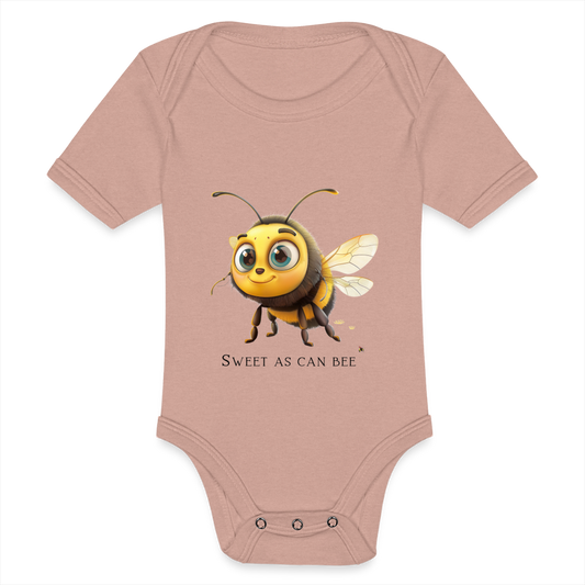 Baby Tri-Blend-Kurzarm-Body - Sweet As Can Bee - Pfirsich
