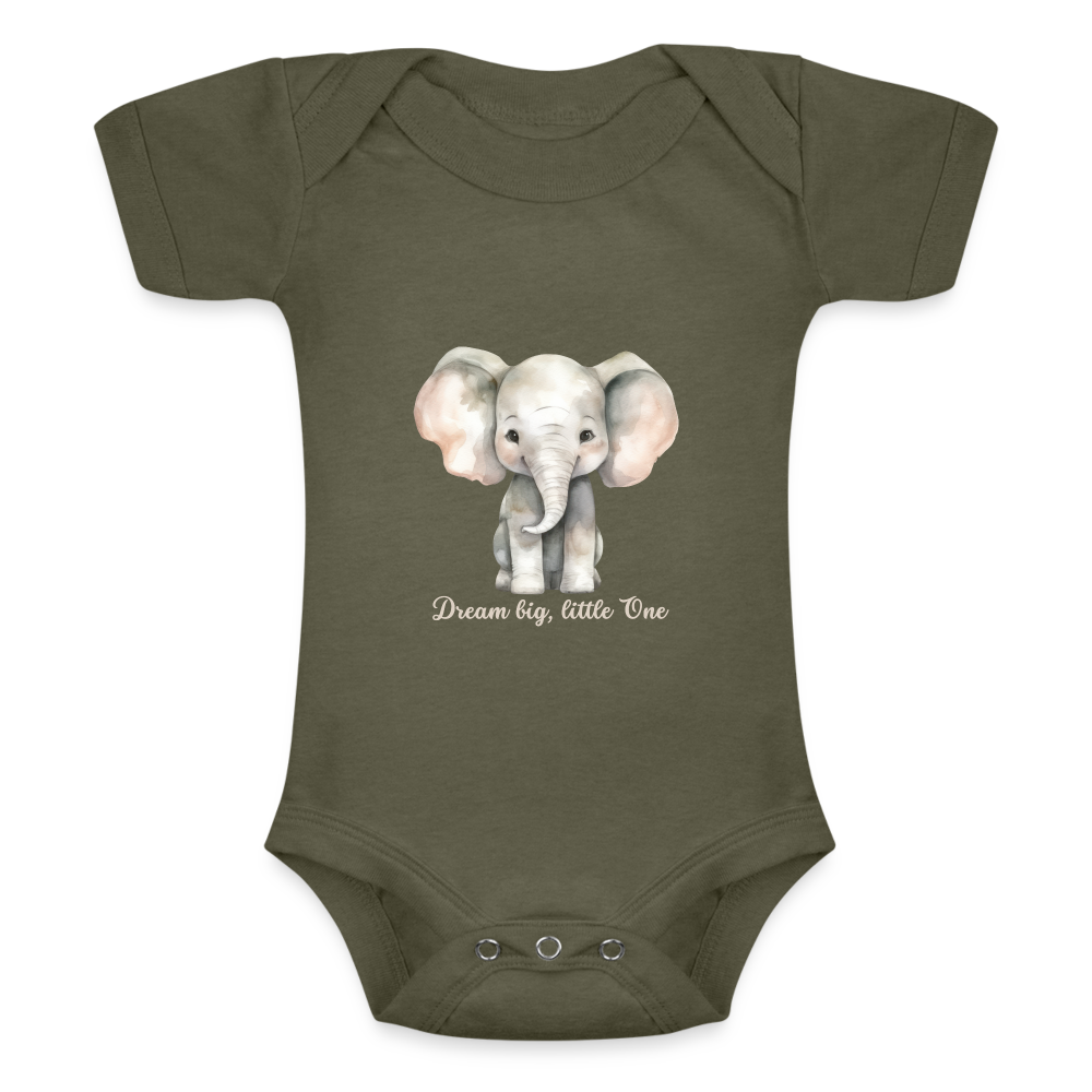 Baby Tri-Blend-Kurzarm-Body - Dream big, little one - Olive
