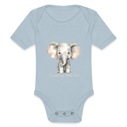 Baby Tri-Blend-Kurzarm-Body - Dream big, little one - Eisblau