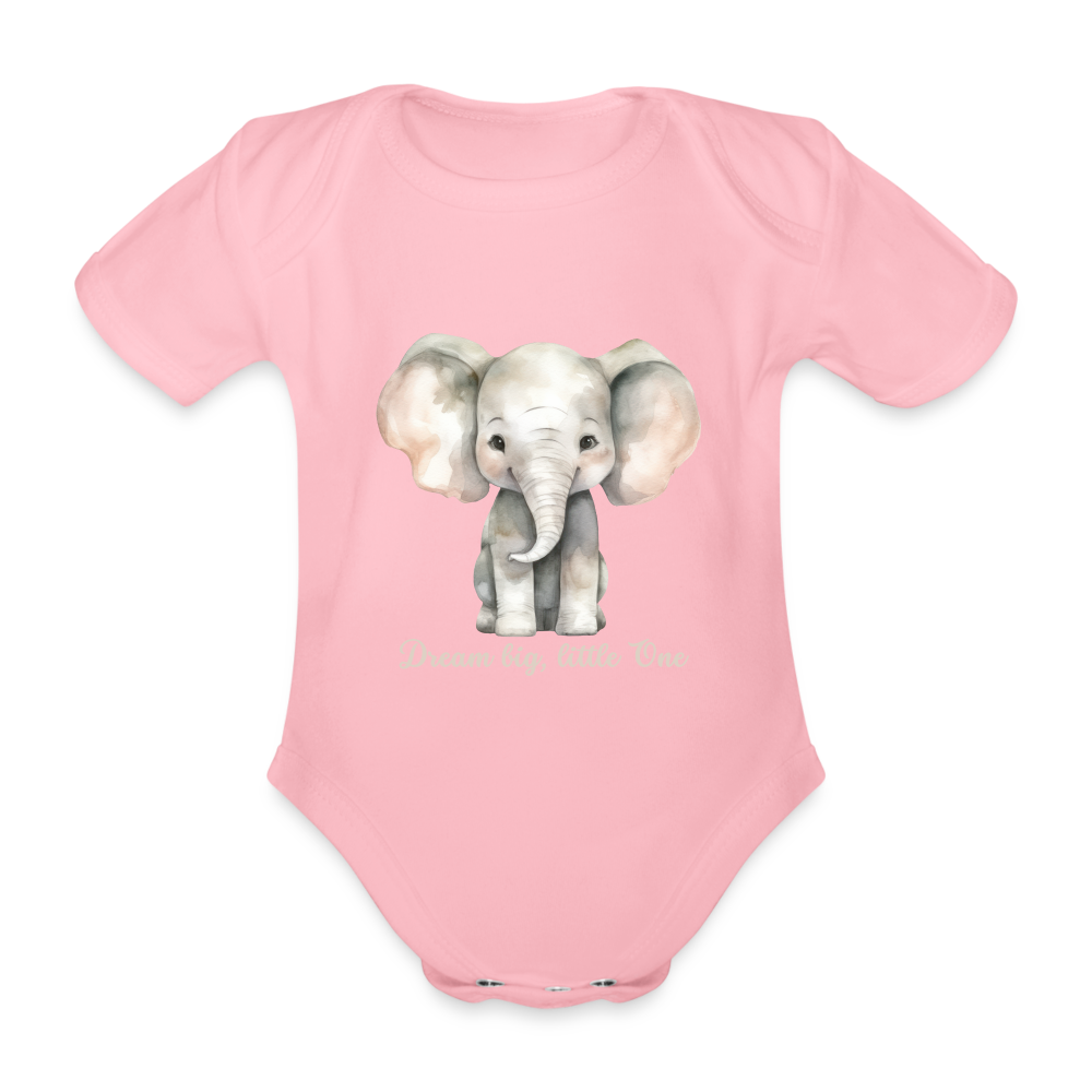 Baby Bio-Kurzarm-Body - Dream big, little one - Hellrosa