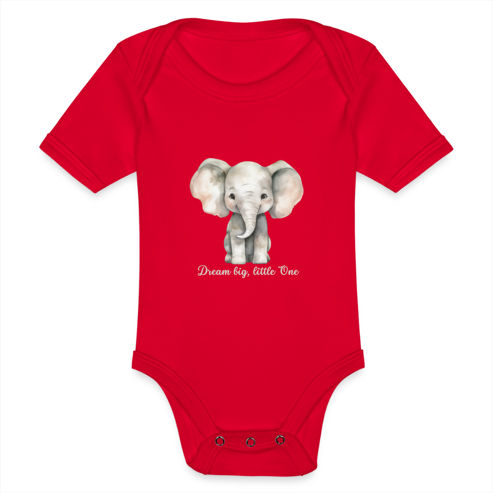 Baby Bio-Kurzarm-Body - Dream big, little one - Rot