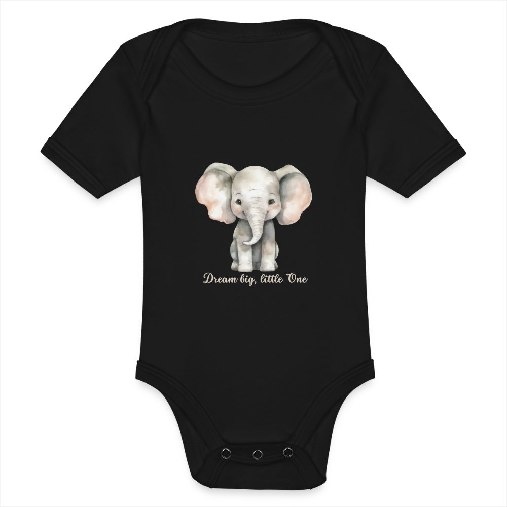 Baby Bio-Kurzarm-Body - Dream big, little one - Schwarz