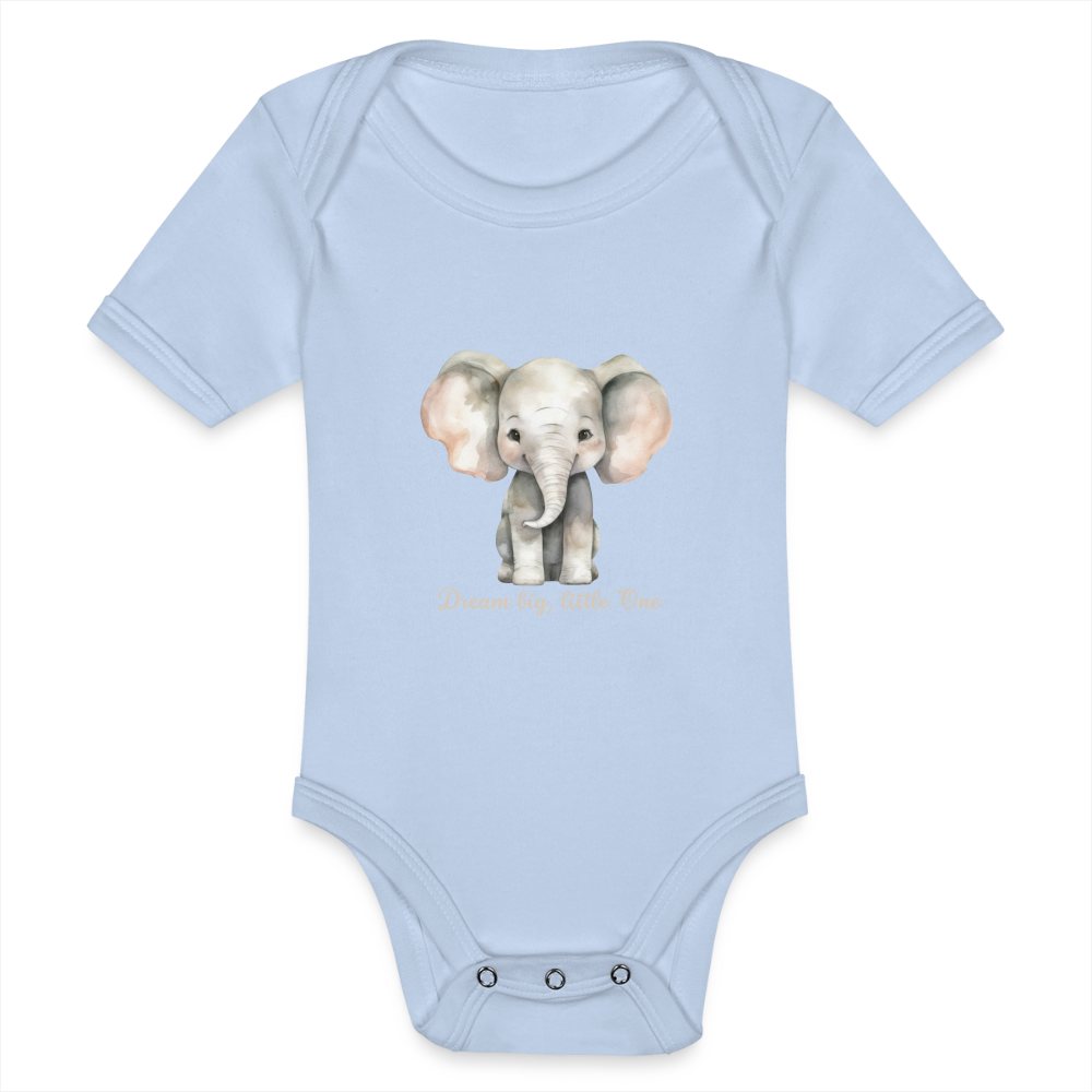 Baby Bio-Kurzarm-Body - Dream big, little one - Sky