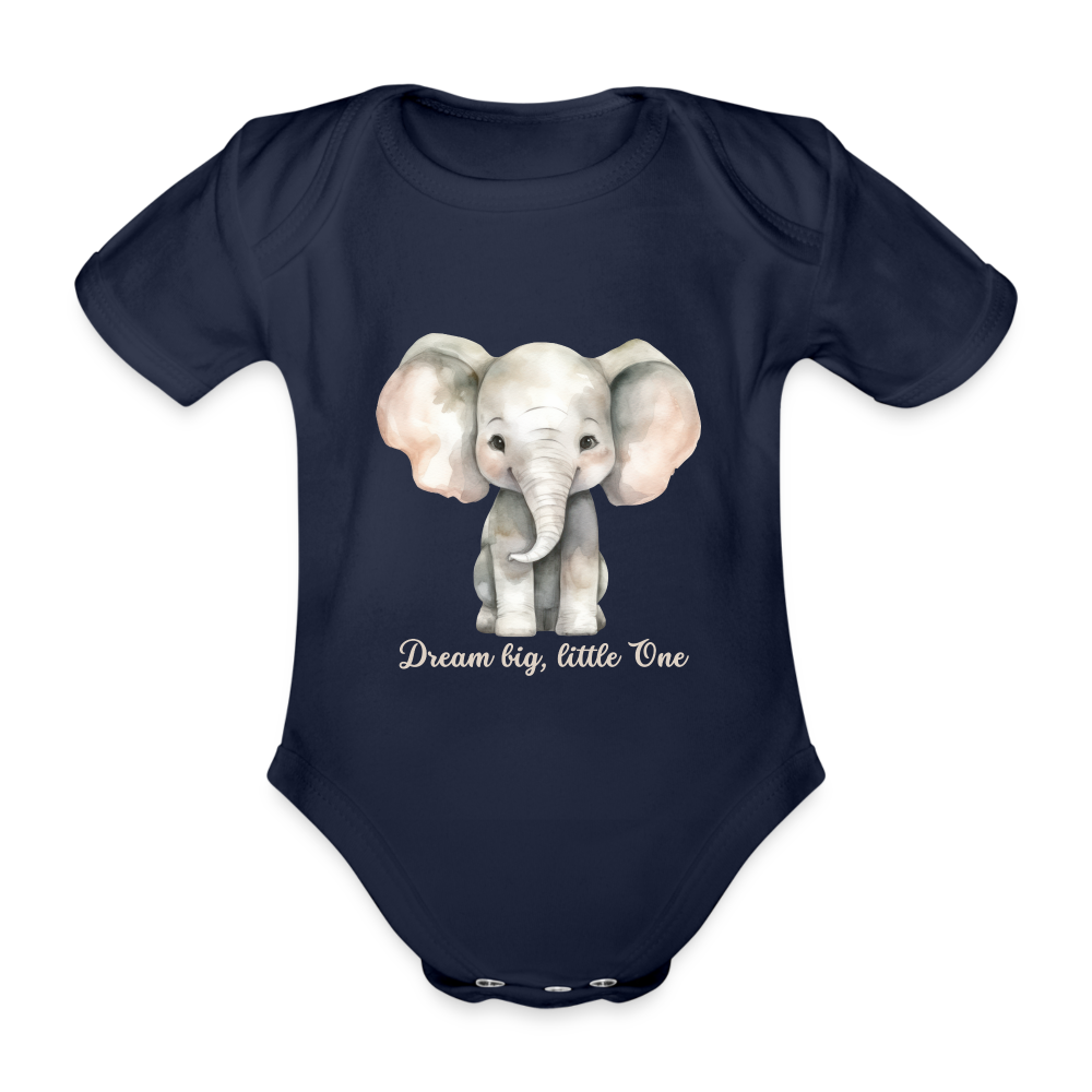 Baby Bio-Kurzarm-Body - Dream big, little one - Dunkelnavy