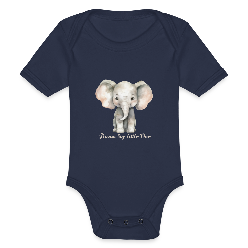 Baby Bio-Kurzarm-Body - Dream big, little one - Dunkelnavy