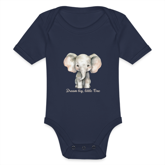 Baby Bio-Kurzarm-Body - Dream big, little one - Dunkelnavy