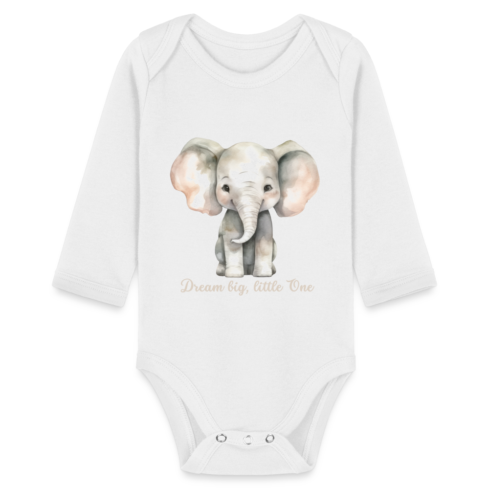Baby Bio-Langarm-Body - Dream big, little one - weiß
