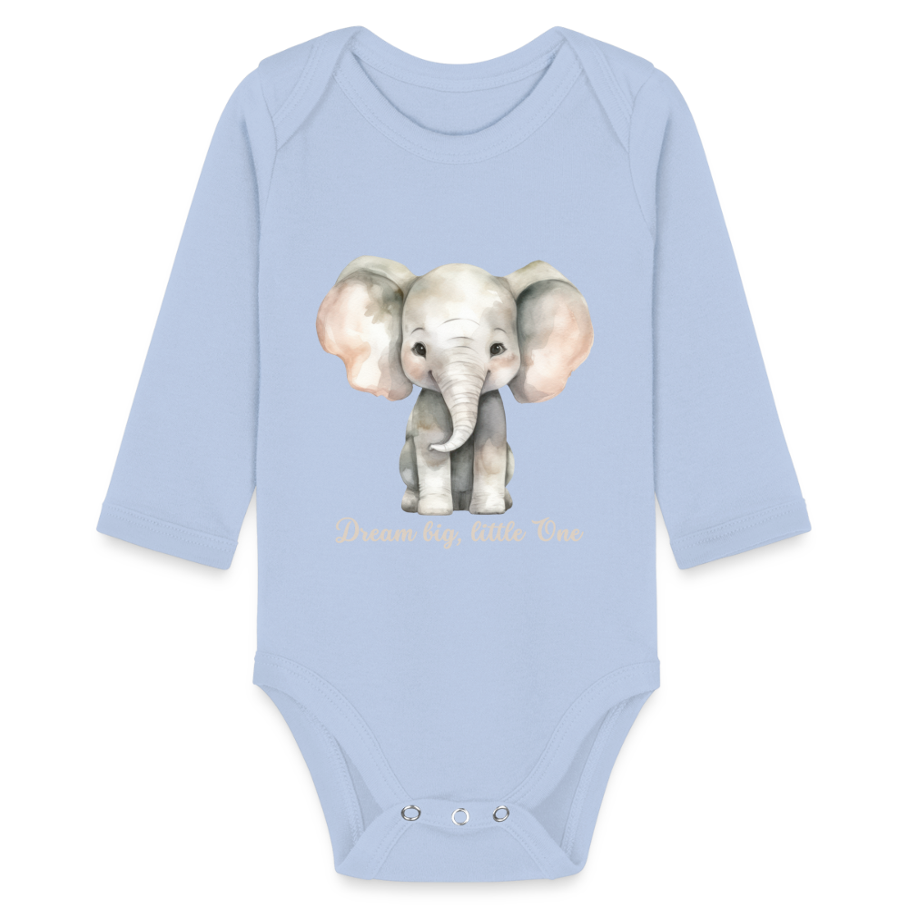 Baby Bio-Langarm-Body - Dream big, little one - Sky
