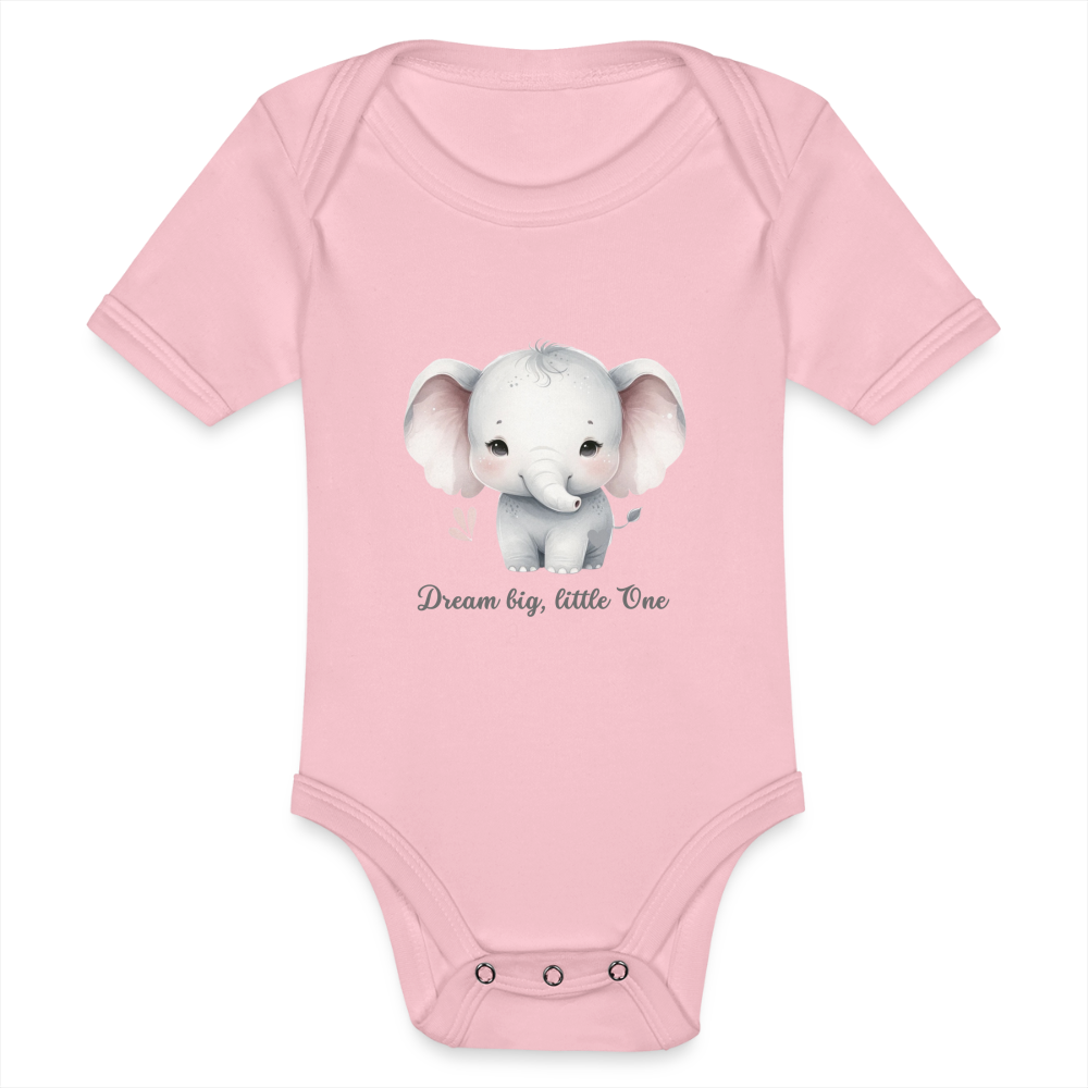 Baby Bio-Kurzarm-Body - Dream big, little one - Hellrosa