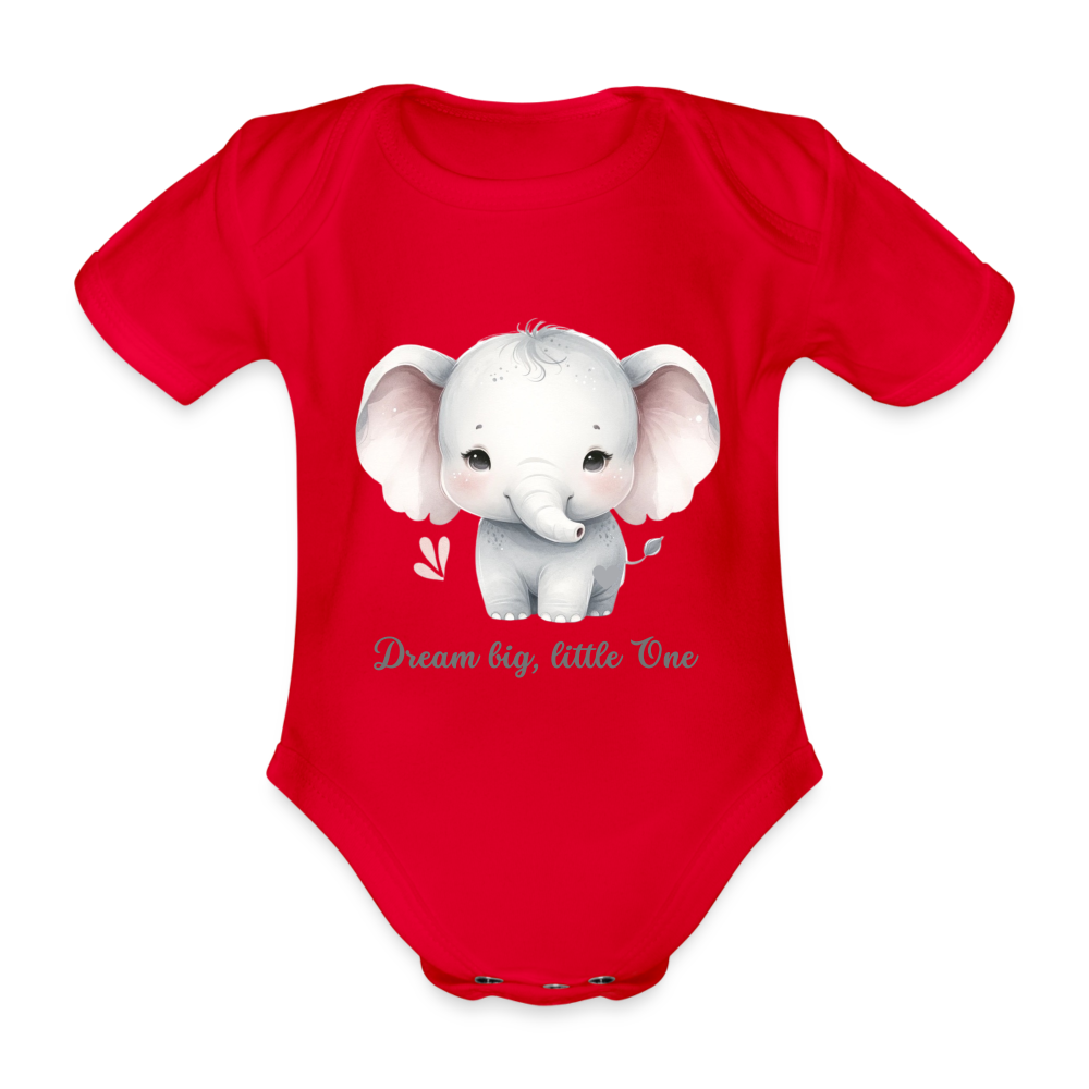 Baby Bio-Kurzarm-Body - Dream big, little one - Rot