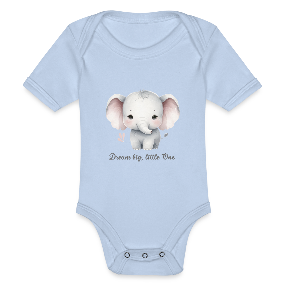 Baby Bio-Kurzarm-Body - Dream big, little one - Sky