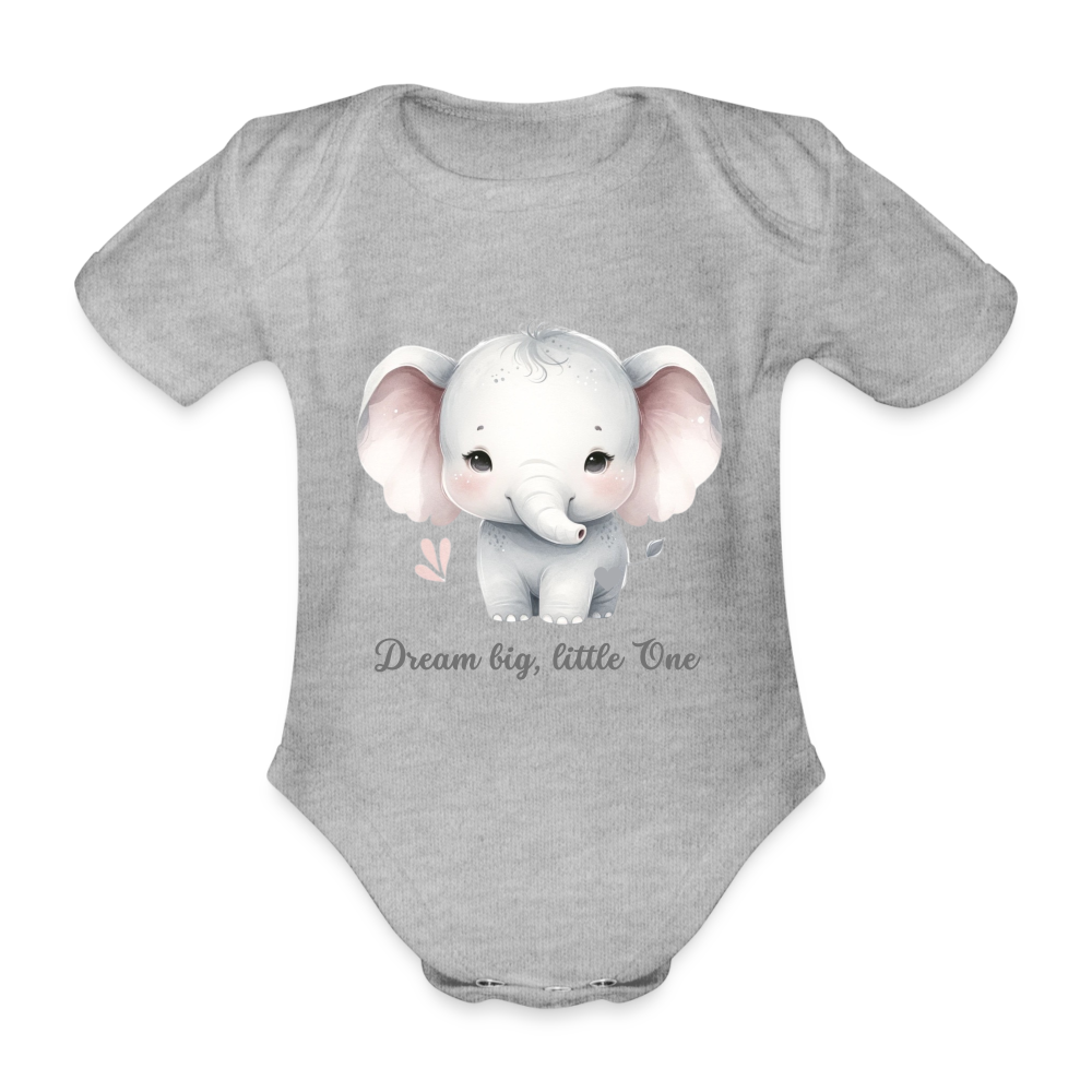 Baby Bio-Kurzarm-Body - Dream big, little one - Grau meliert