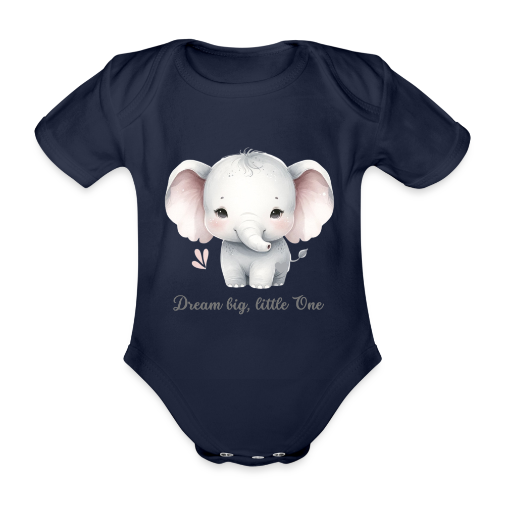 Baby Bio-Kurzarm-Body - Dream big, little one - Dunkelnavy