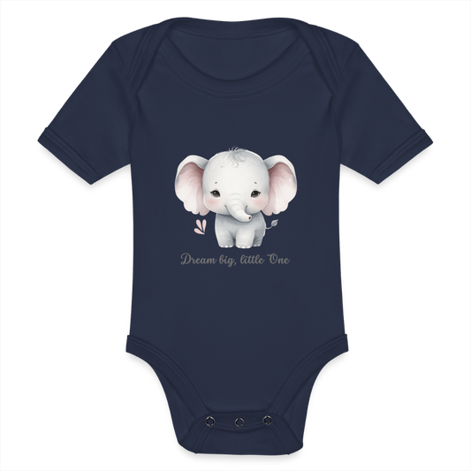 Baby Bio-Kurzarm-Body - Dream big, little one - Dunkelnavy