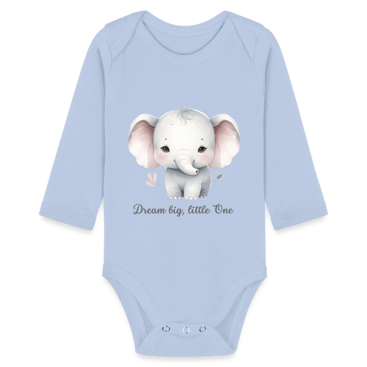 Baby Bio-Langarm-Body - Dream big, little one - Sky