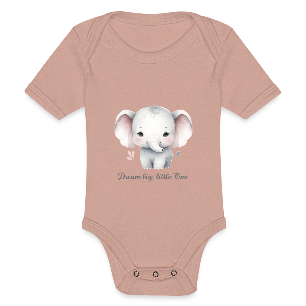 Baby Tri-Blend-Kurzarm-Body - Dream big, little one - Pfirsich