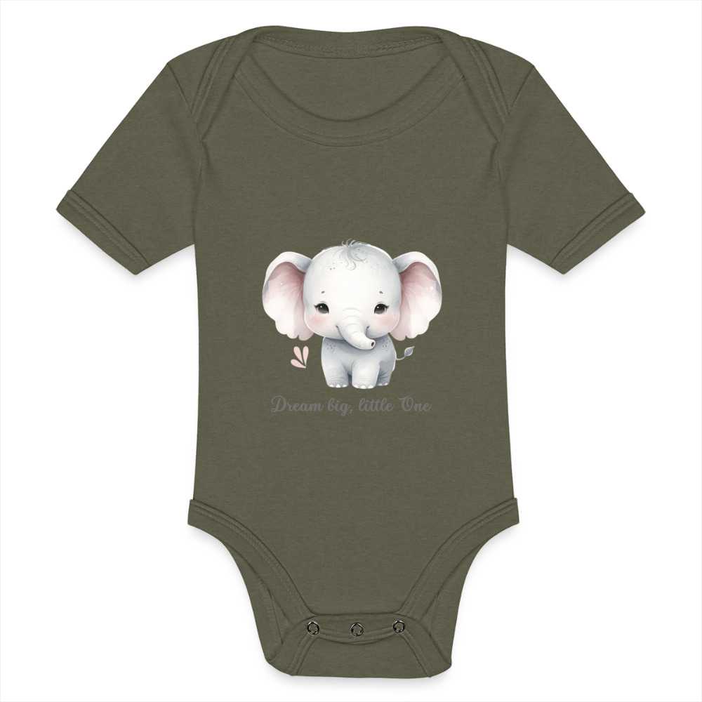 Baby Tri-Blend-Kurzarm-Body - Dream big, little one - Olive
