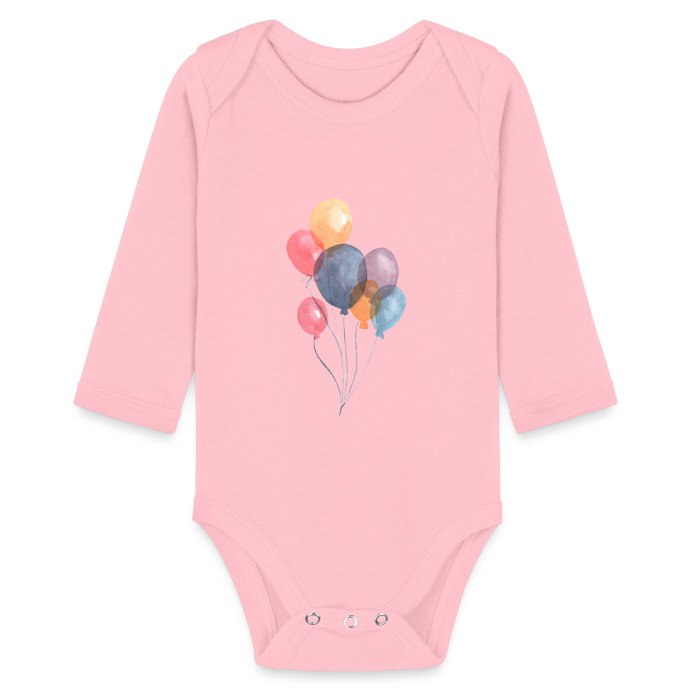 Baby Bio-Langarm-Body - Ballons - Hellrosa