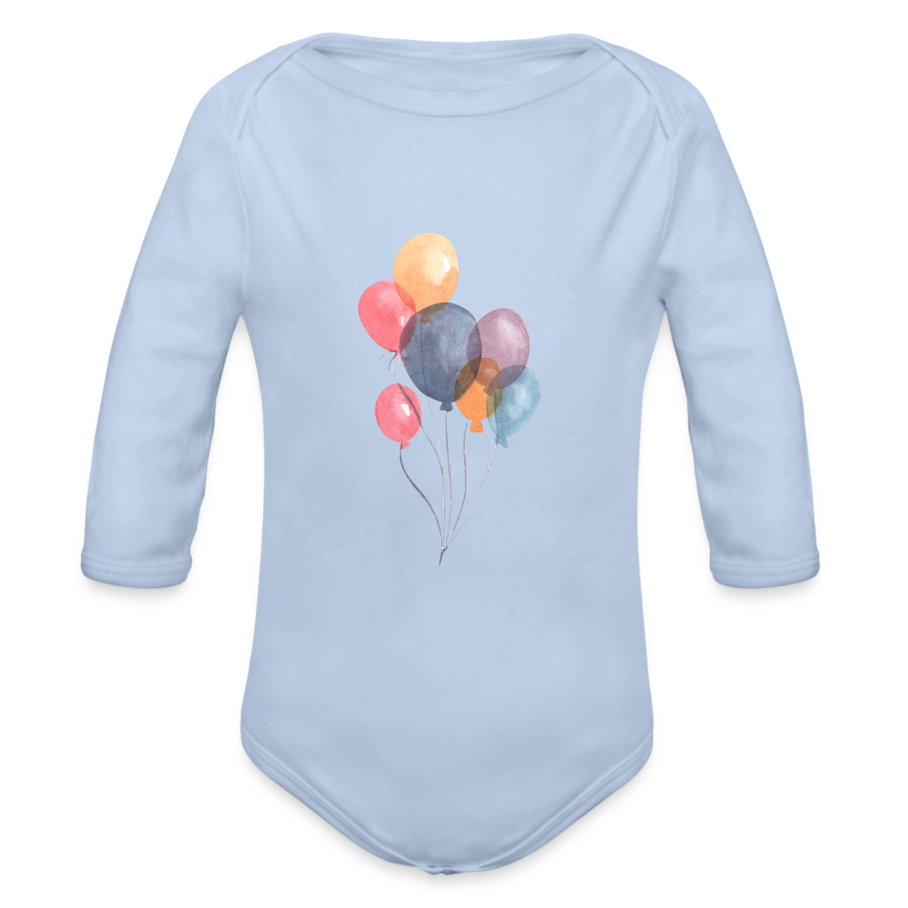 Baby Bio-Langarm-Body - Ballons - Sky