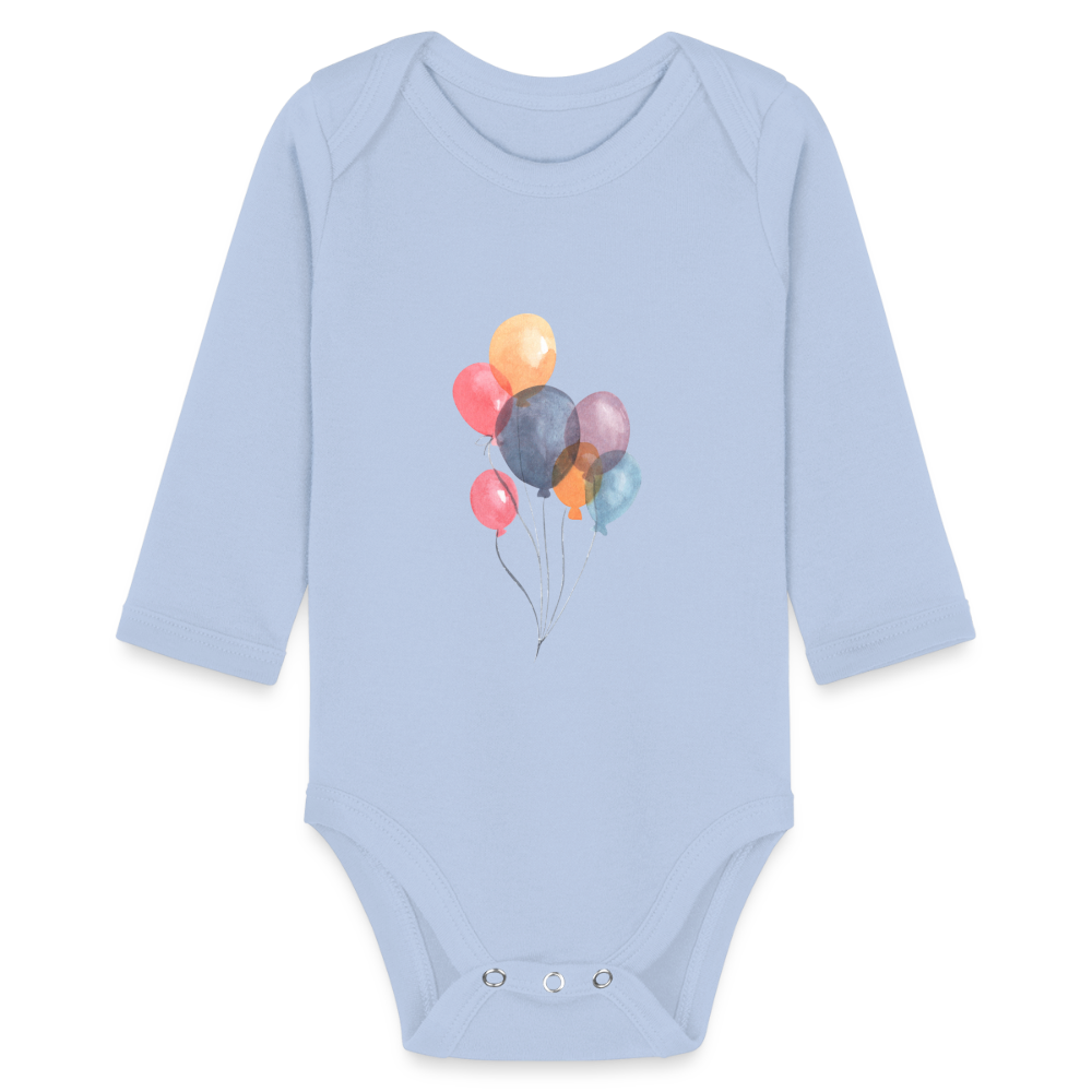 Baby Bio-Langarm-Body - Ballons - Sky