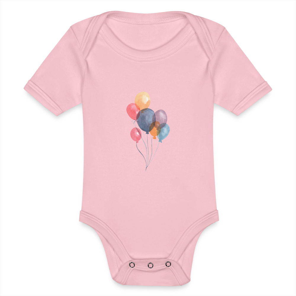 Baby Bio-Kurzarm-Body - Ballons - Hellrosa