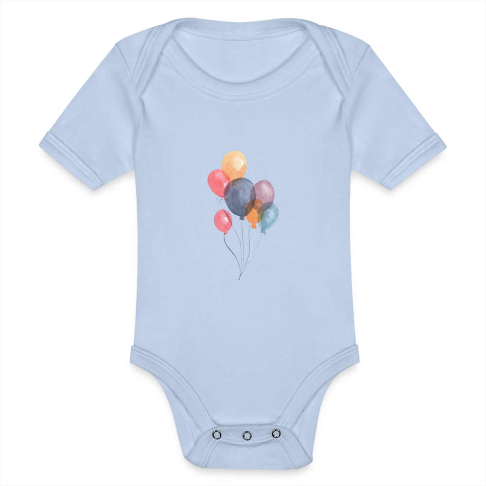 Baby Bio-Kurzarm-Body - Ballons - Sky