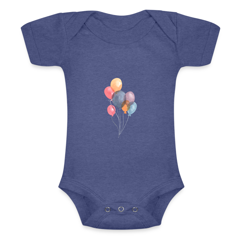Baby Tri-Blend-Kurzarm-Body - Ballons - Blau