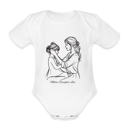 Baby Bio-Kurzarm-Body - Mother Daughter Love - weiß