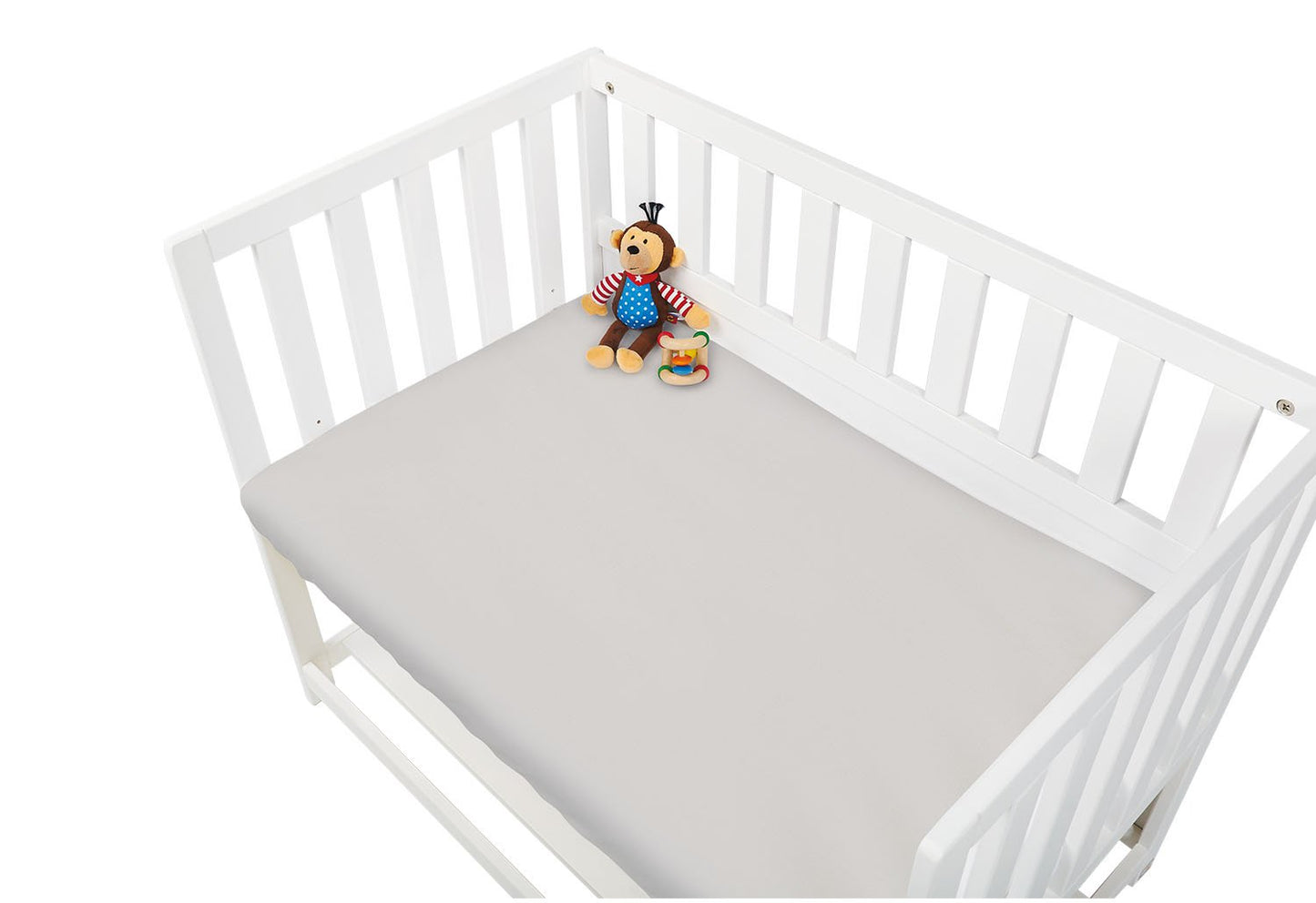 Spannbettlaken für Wiegen, Anstellbetten und Kinderwagen, Jersey, grau