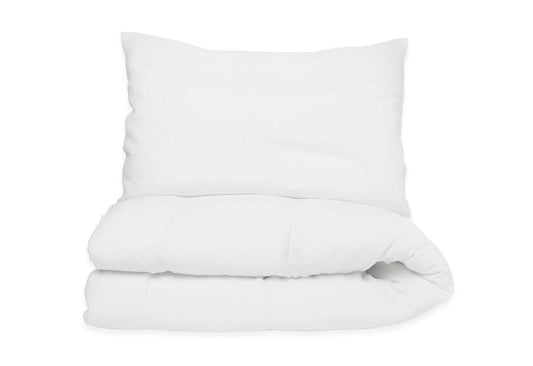 Musselin-Bettbezug-Set für Babybetten, weiß, 2-teilig