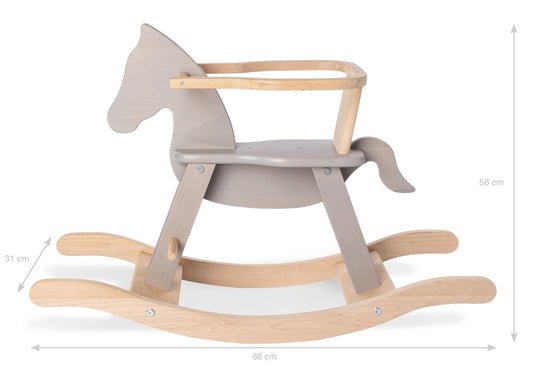 Schaukelpferd 'Pinolino' mit Ring, grau/natur