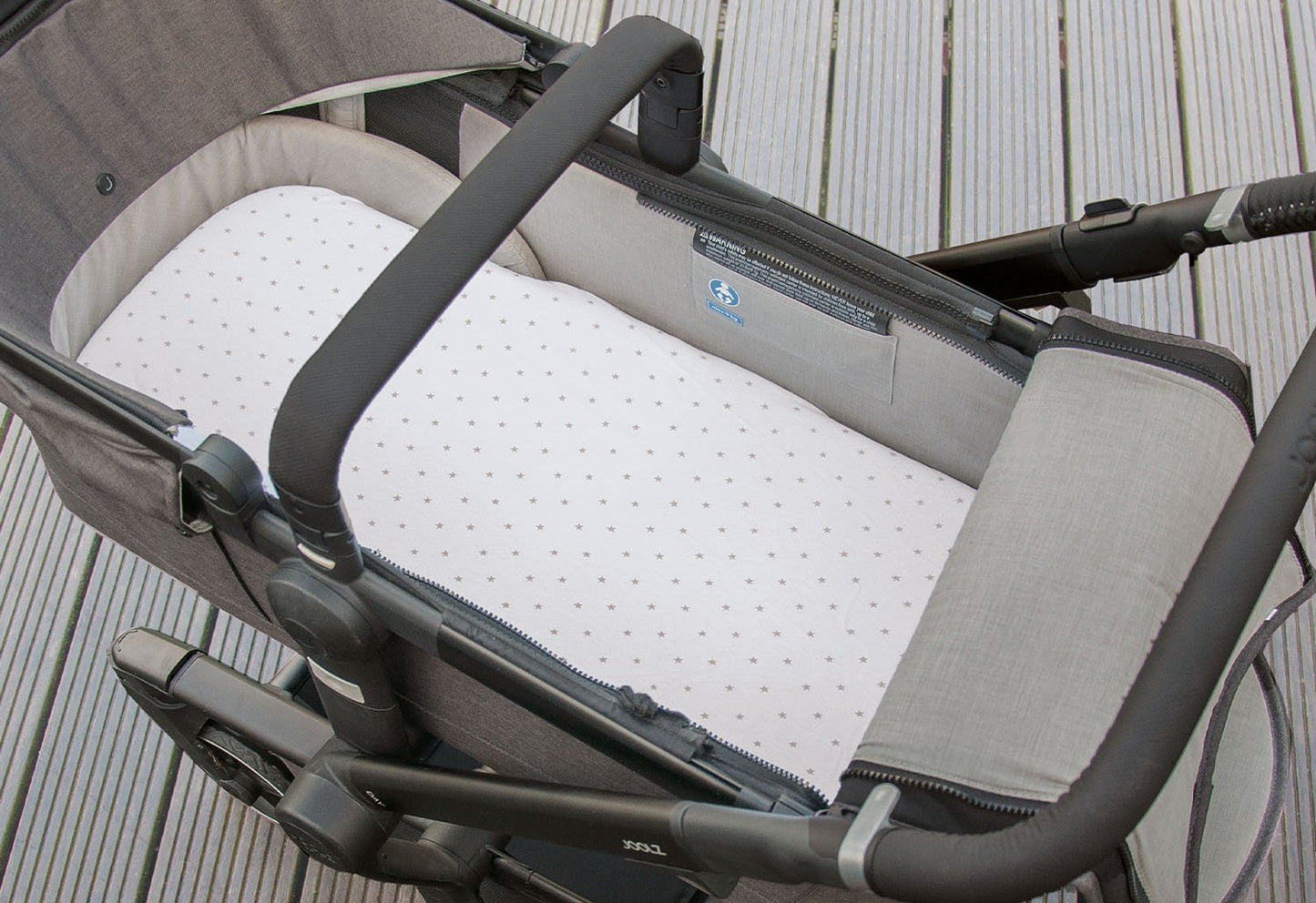Spannbettlaken für Wiegen, Anstellbetten und Kinderwagen, Jersey, grau