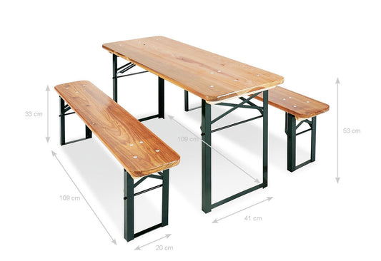 Kinderbank- und Tischgarnitur für Feste im Freien 'Sepp', 3-teilig