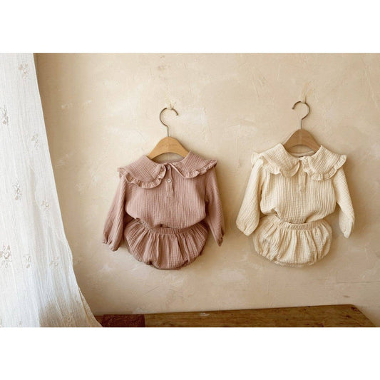 Annie & Charles® Bloomer Set mit Kragen aus Bio-Baumwolle