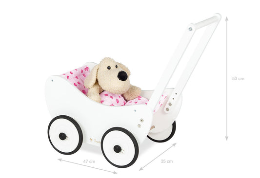 Puppenwagen 'Trixi', weiß, 2-teilig