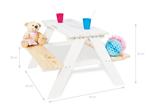 Kinder-Picknickbank 'Nicki für 4', weiß