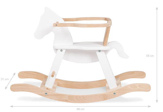 Schaukelpferd 'Pinolino' mit Ring, weiß/natur