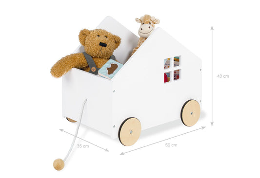 Spielzeugkiste auf Rädern 'Hydda', weiß