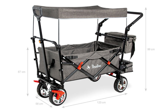 Faltbarer Bollerwagen 'AddPlus' mit Bremse, Grautöne gemischt