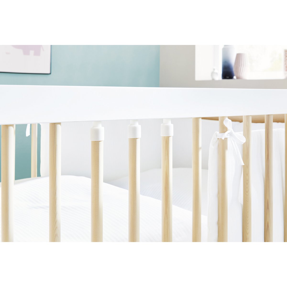 Children's room 'Round' wide, large, 3-part: cot, wide changing table, large wardrobe