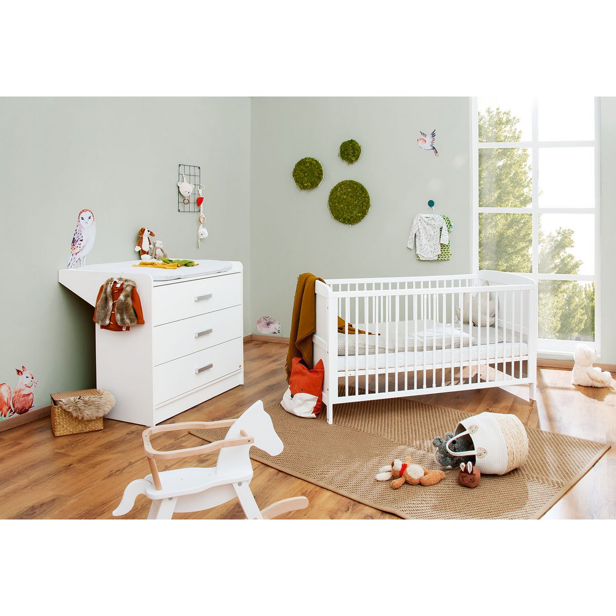 “Viktoria” wide 2-piece starter set: cot, wide changing table